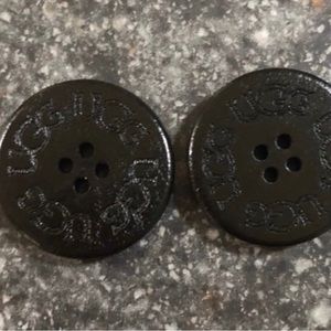 Two Black UGG Replacement Boot Buttons